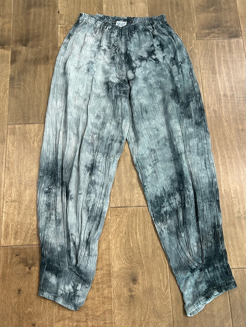 Oh my gauze Ibiza dart gray tie dye pants size small 1
